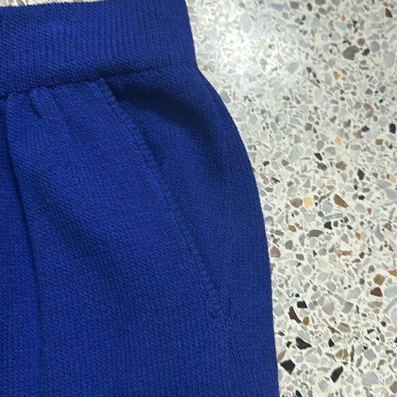St John Separates dark royal blue knit al blue knit high rise shorts short 6 - Picture 2 of 7